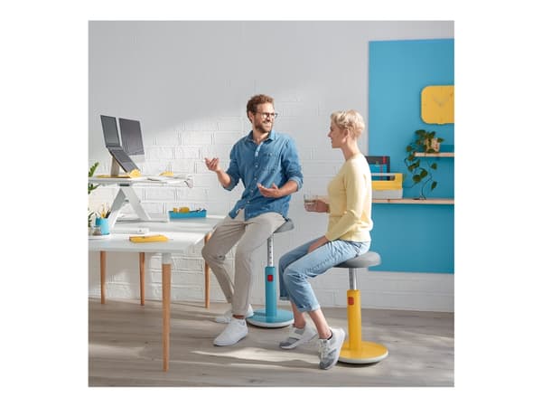 Leitz Ergo Cosy Active, pehmustettu istuin, Harmaa, Keltainen, 33 cm, 110 kg, 341 mm, 369 mm