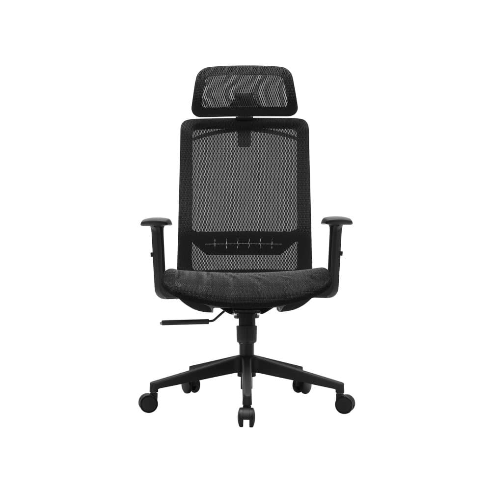 Segenns kontorsstol - ergonomisk kontorsstol - med klädhängare - meshöverdrag - nackstöd - svart