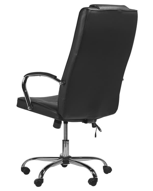 Hierova työtuoli keinonahkainen musta 53 x 73 x 127/135 cm lämmityksellä säädettävä moderni tyyli