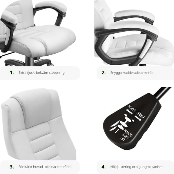 Ergonomisk kontorsstol - vit
