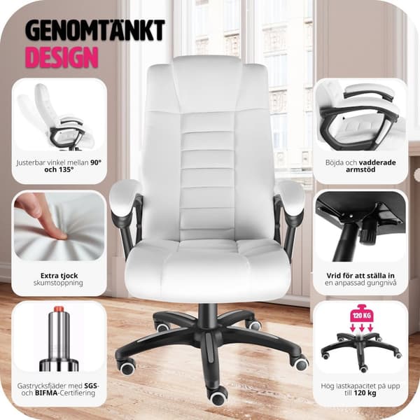 Ergonomisk kontorsstol - vit