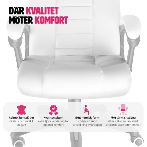 Ergonomisk kontorsstol - vit