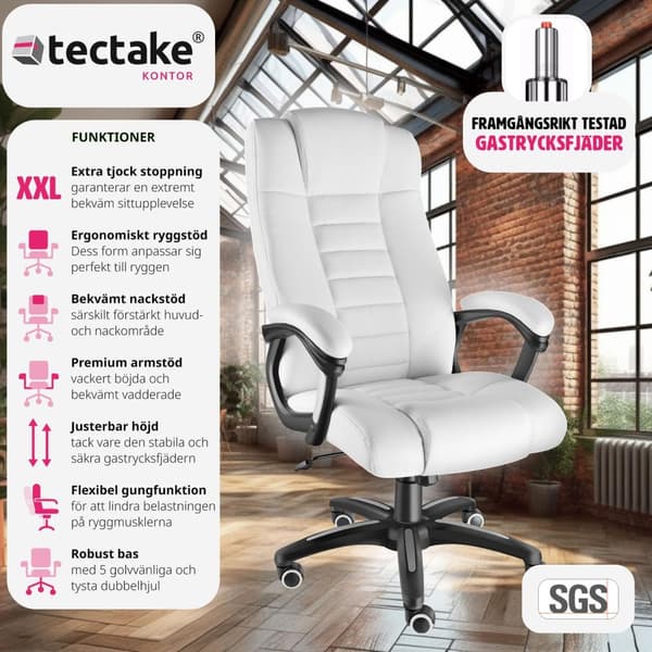 Ergonomisk kontorsstol - vit