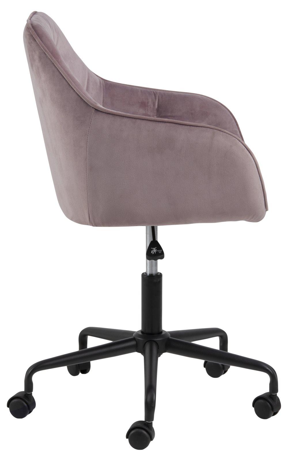 Brooke kontorsstol velour rosa.