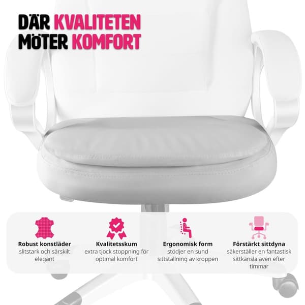 Skrivbordsstol Zulu - vit
