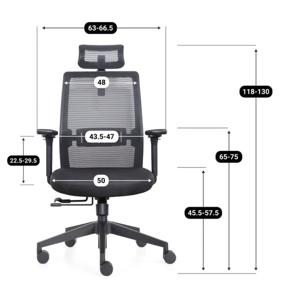 Kontorstol Napoli Deluxe 4D - NEN-EN 1335 - Sort