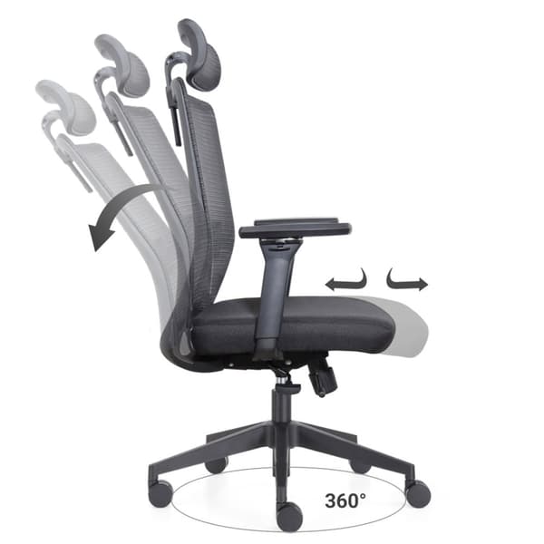 Kontorstol Napoli Deluxe 4D - NEN-EN 1335 - Sort