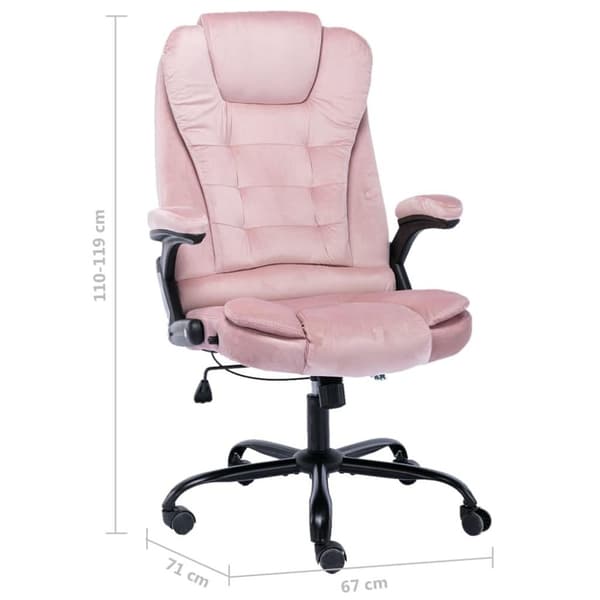 vidaXL Kontorsstol rosa sammet