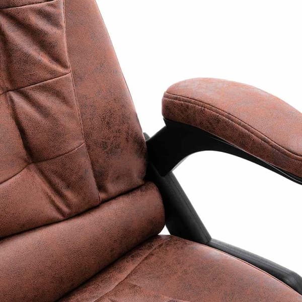vidaXL Massagekontorsstol ljusbrun äkta läder