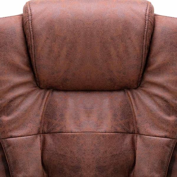 vidaXL Massagekontorsstol ljusbrun äkta läder