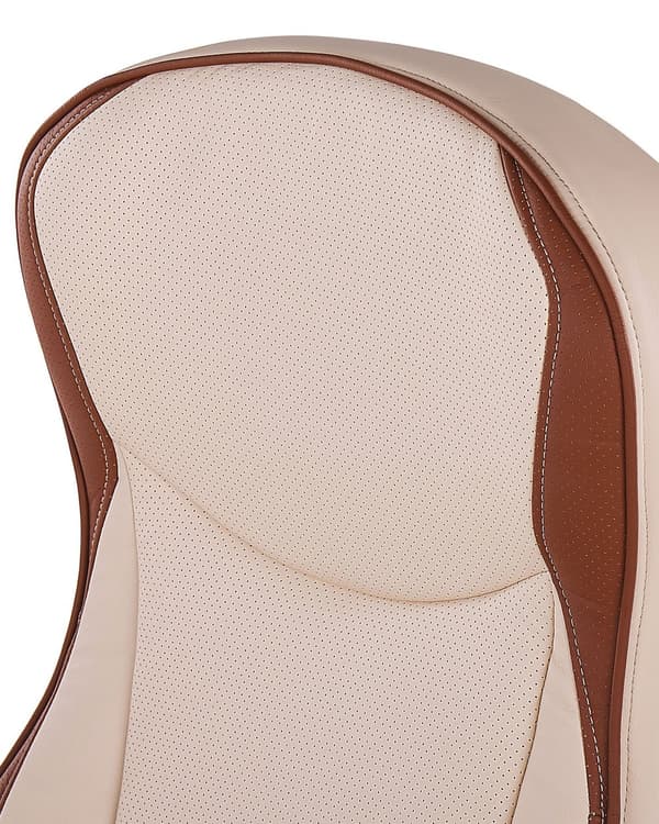 Kontorsstol Beige Konstläder Svängbar Justerbar höjd Modern design med hjul