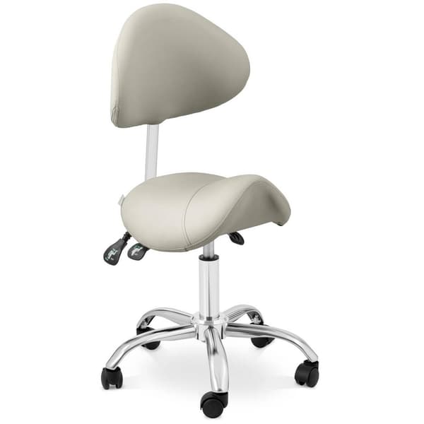 Physa Sadelstol med ryggstöd PHYSA MANNHEIM GRAY - Grå, silver - Höjdjusterbart ryggstöd och säte