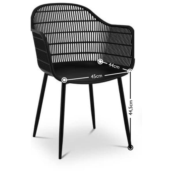 Fromm Starck Stol - Set med 2 - Upp till 150 kg - Sittyta 45 x 44 cm - Svart