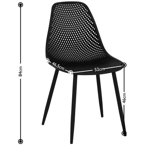 Fromm Starck Stol - Set med 4 - Upp till 150 kg - Sittyta 52 x 46,5 cm - Svart