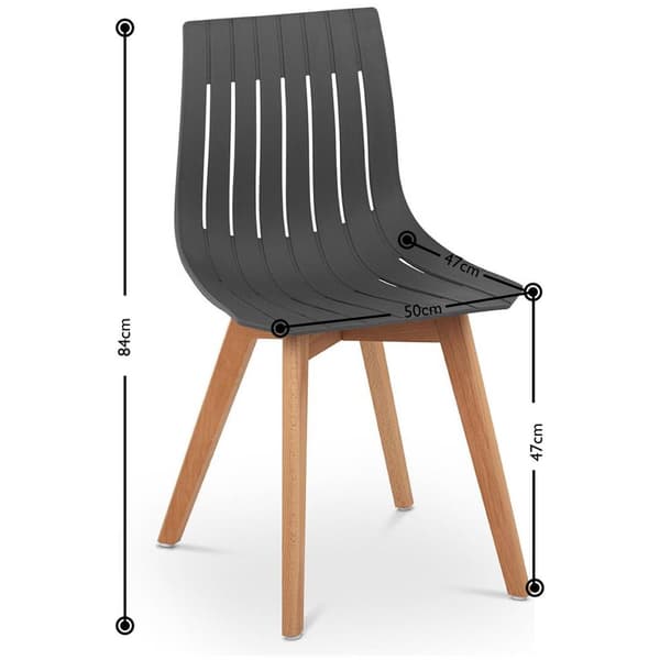 Fromm Starck Stol - Set med 2 - Upp till 150 kg - Sittyta 50 x 47 cm - Grå