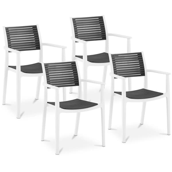 Royal Catering Stol - Set med 4 - Royal Catering - Upp till 150 kg - Ryggstöd med luftspår - Armstöd - Grå