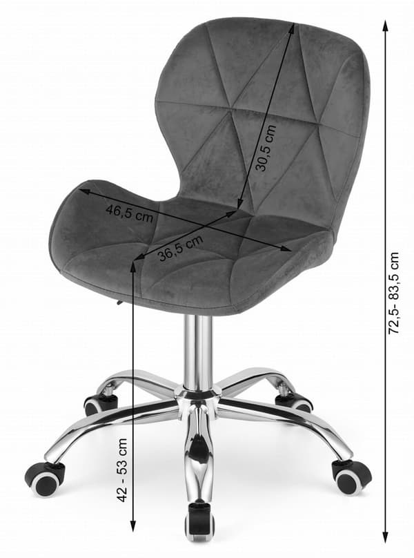 Työtuoli AVOLA - ergonominen - sametti - sininen