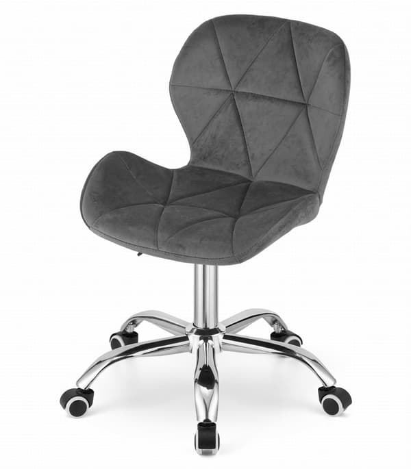 Työtuoli AVOLA - ergonominen - sametti - harmaa