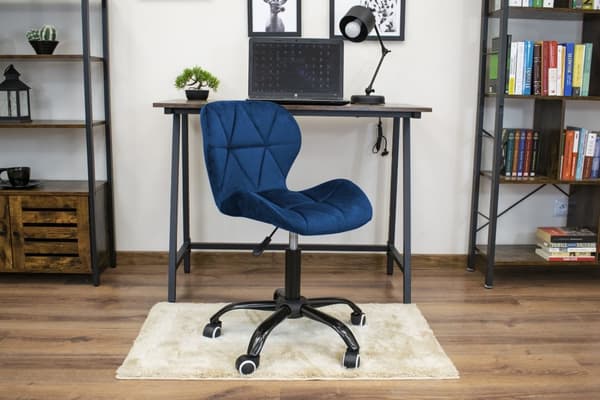 Kontorstol NOTO - ergonomisk - fløjl - blå
