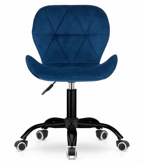 Kontorstol NOTO - ergonomisk - fløjl - blå