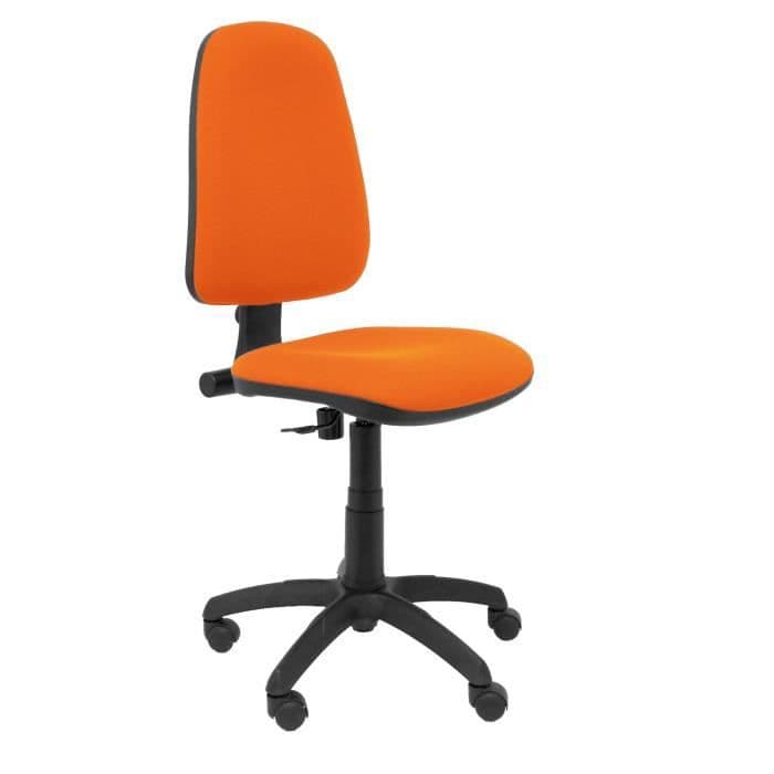 Kontorsstol med permanent kontaktmekanism och justerbar i höjdled - Sits och rygg klädd i orange BALI-tyg