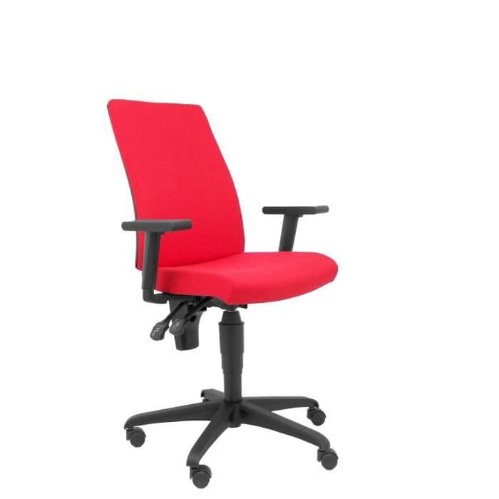 Ergonomisk, vridbar och höj- och sänkbar kontorsstol - Sits och rygg klädd i rött ARAN-tyg PIQUERAS Y CRESPO
