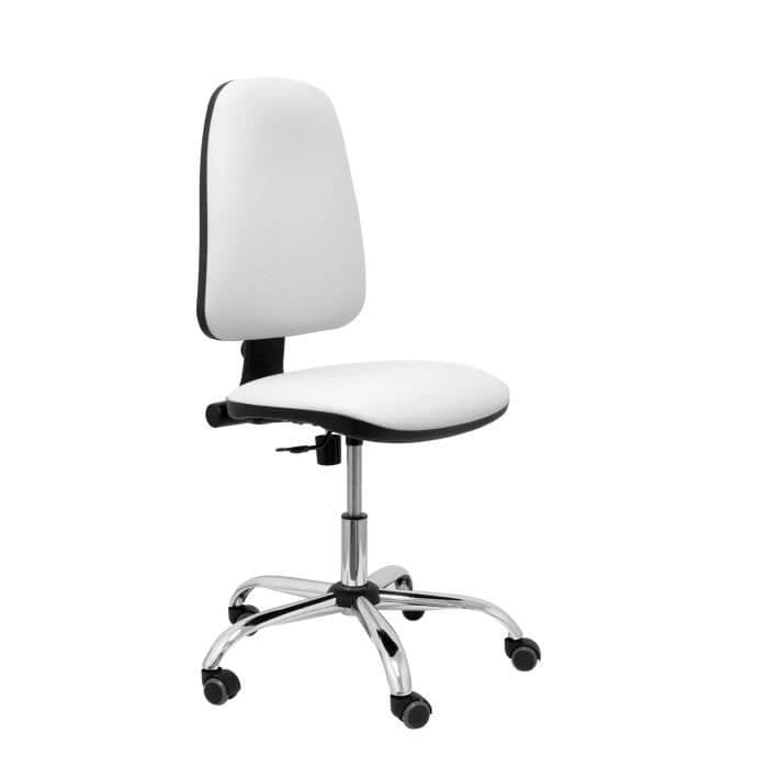 Ergonomisk kontorsstol med permanent kontaktmekanism och justerbar i höjdled, sits och tyg klädd i konstläder