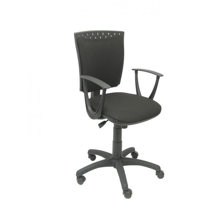Ergonomisk, vridbar och höj- och sänkbar kontorsstol - Sits och rygg klädd i svart BALI-tyg PIQUERAS Y CRESPO