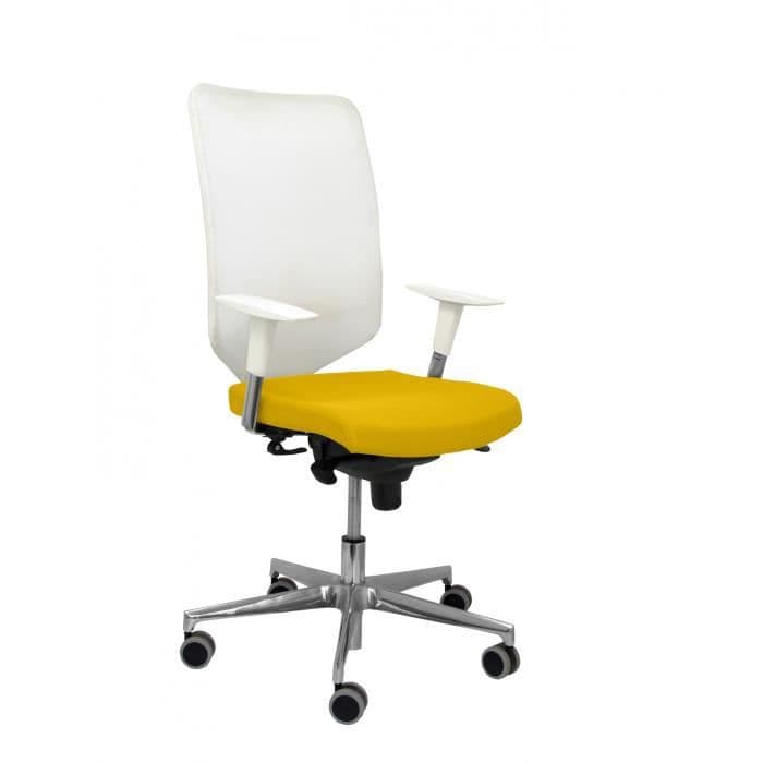 Modell 16SBBALI100 Negra Ergonomisk kontorsstol med synkronmekanism och justerbar i höjdled Vitt nätryggstöd