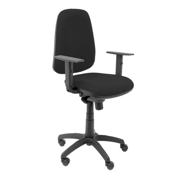 Ergonomisk kontorsstol med synkromekanism och justerbar i höjdled - Stol och tyg klädd i svart tyg BALI (ARMS