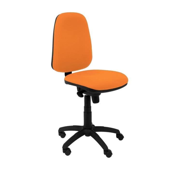 Ergonomisk kontorsstol med synkromekanism och justerbar i höjdled - Sits och tyg klädd i BALI orange PIQUERAS-tyg