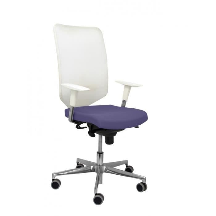 Modell 16SBBALI261 Negra Ergonomisk kontorsstol med synkronmekanism och justerbar i höjdled Vitt nätryggstöd