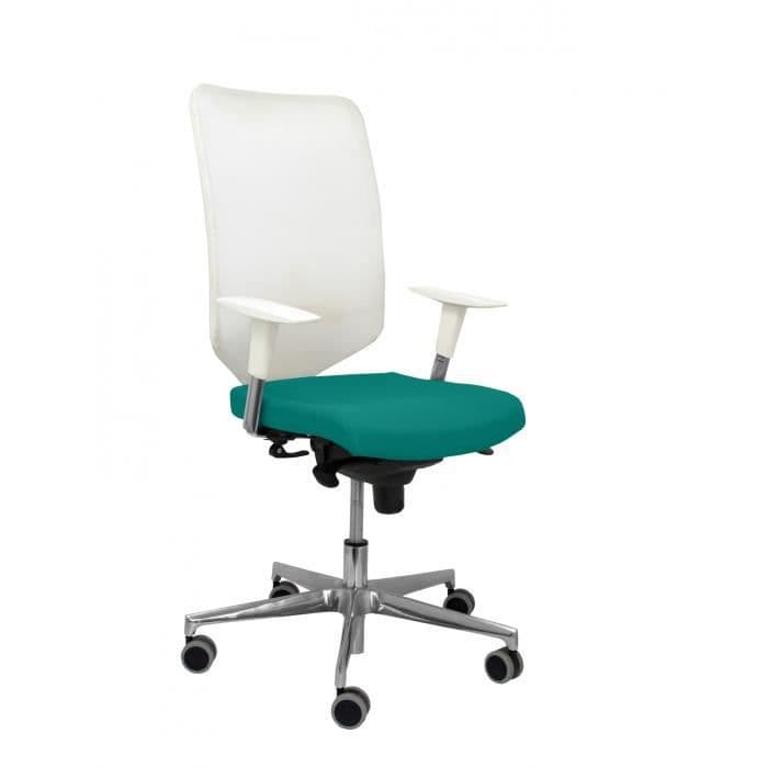 Modell 16SBBALI39 Negra Ergonomisk kontorsstol med synkron och höjdjusterbar mekanism Vitt ryggstöd i mesh
