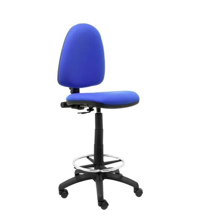 Ergonomisk pall med höjdjusterbar permanent kontaktmekanism och kromad fotstödsring - Sits och ryggstöd