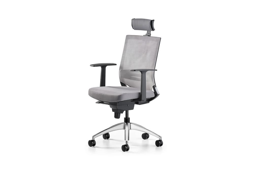 MILINGEN Kontorsstol m Nackstöd/Smala armstöd Grå/Antracit/S