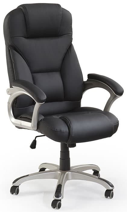 Kontorsstol - lyx - 67x70x112/119 cm - ekoläder - svart