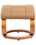 Miniatyrbilde 10 av 11: Hvilestol Beige med fotskammel Polstret i kunstskinn Oppvarmet massasje Treramme Justerbar Rygg Retro Design