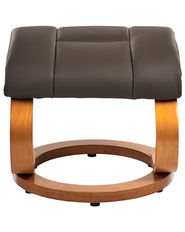 Hvilestol Brun med fotskammel Polstret i kunstskinn Oppvarmet massasje Treramme Justerbar Rygg Retro design