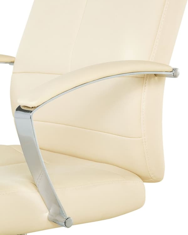 Kontorstol Beige Kunstskinn Svingbar Justerbar