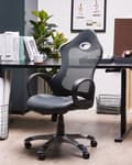 Miniatyrbilde 2 av 11: Kontorstol Grå og grønt nettingstoff Svingbar Justerbar Ergonomisk Ryggstøtte