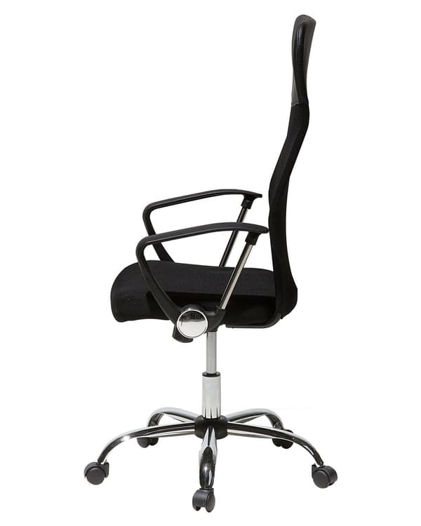 Kontorstol Svart Kunstskinn Svingbar Justerbar Ergonomisk Moderne