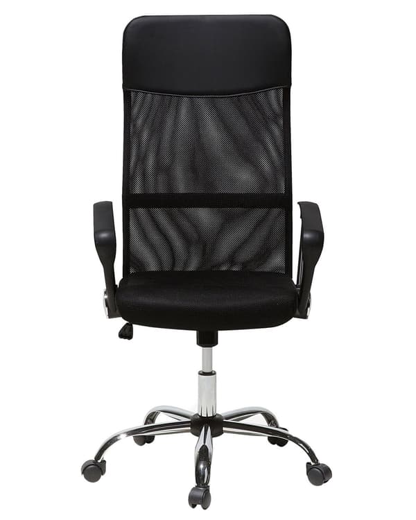 Kontorstol Svart Kunstskinn Svingbar Justerbar Ergonomisk Moderne