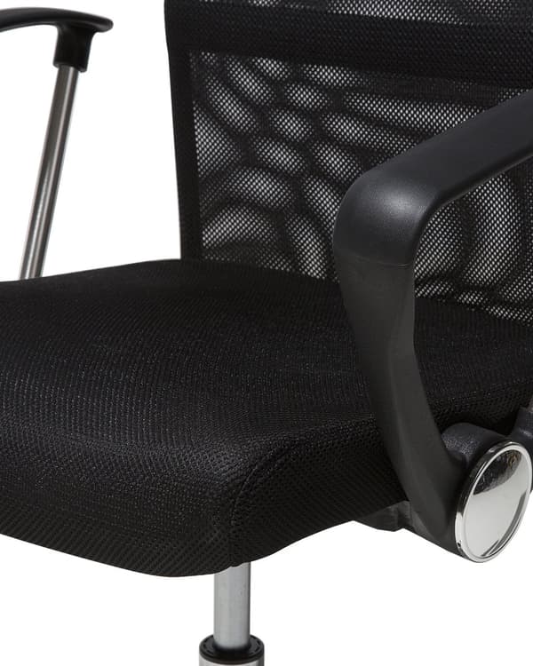 Kontorstol Svart Kunstskinn Svingbar Justerbar Ergonomisk Moderne