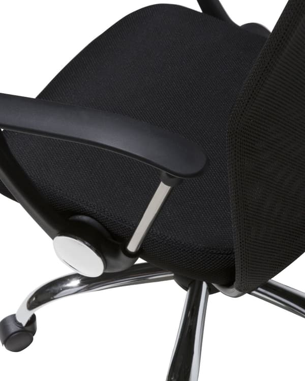 Kontorstol Svart Kunstskinn Svingbar Justerbar Ergonomisk Moderne