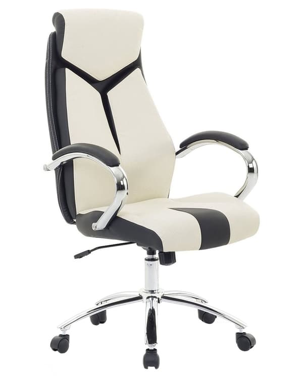 Kontorstol beige kunstskinn arbeidsstol
