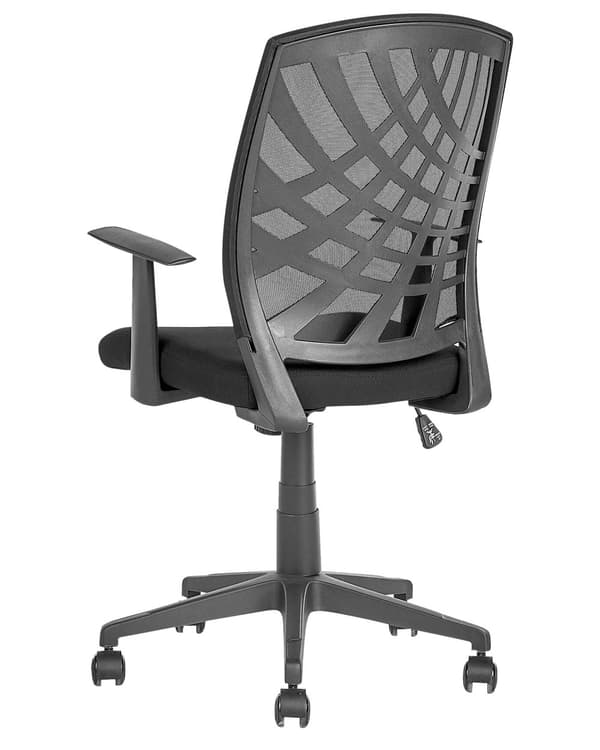 Kontorstol Sort Polyester Mesh Drejeligt Skrivebordsstol på Hjul til Kontor Soveværelse med Justerbart Sæde og Ryglæn Design til Pigeværelse