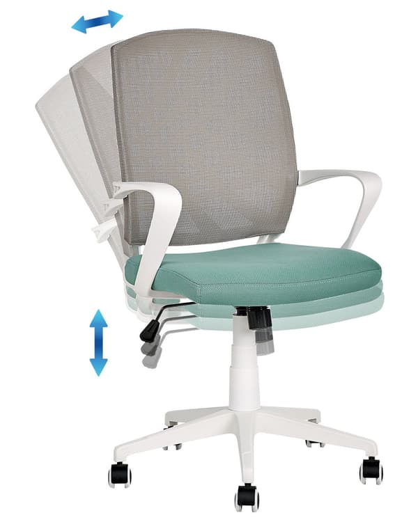 Kontorstol Multifarvet Polyester Mesh Drejeligt Skrivebordsstol på Hjul til Soveværelse med Justerbart Sæde og Ryglæn Design til Pigeværelse