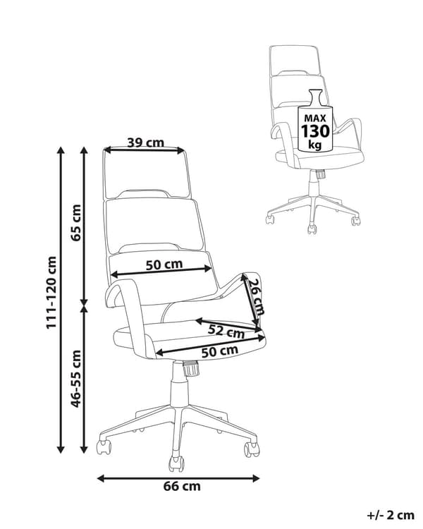 Kontorstol Hvit Grå Stoff Svingbar Justerbar Ergonomisk Arbeidsstol Hjemmekontor Trendy design