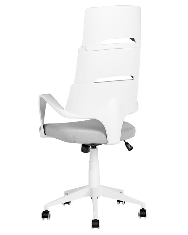 Kontorstol Hvit Grå Stoff Svingbar Justerbar Ergonomisk Arbeidsstol Hjemmekontor Trendy design