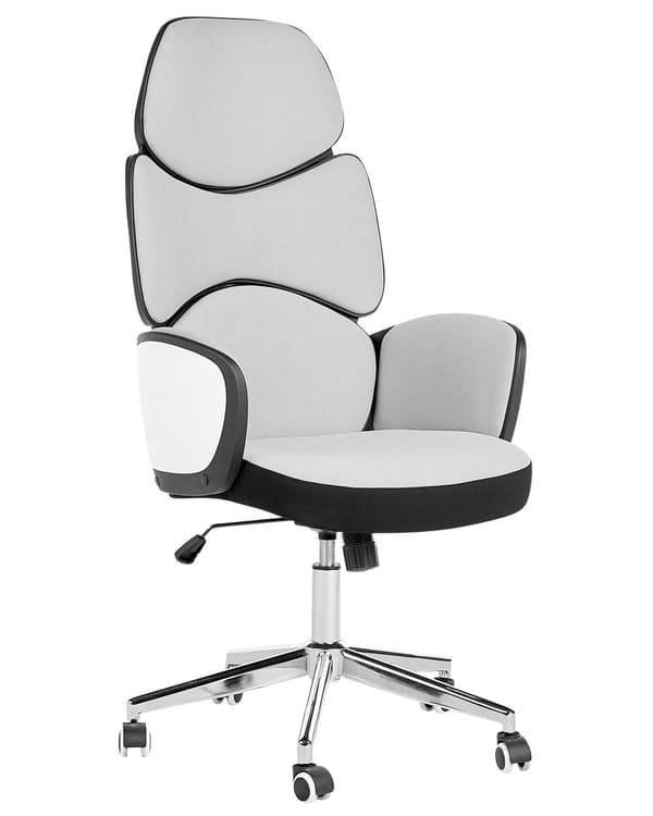 Kontorstol Lysegrå Svart Stoff Justerbar Svingbar Arbeidsstol Hjemmekontor Moderne stil